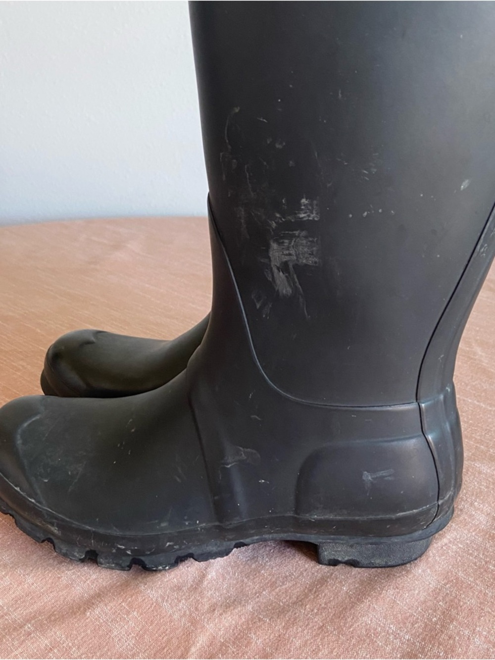 Original Hunter Rain Boot Tall Matte Black Womens Size 8 - Picture 11 of 13